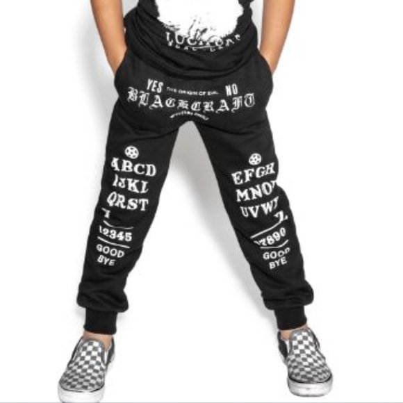 Ouija Board Kid/ Toddler Joggers, Goth Punk Sweatpants - Picture 1 of 2